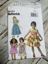 Butterick Sewing Pattern 6161 Girls Dresses Sz 2-5 CDD. Children’s Lined Bodice