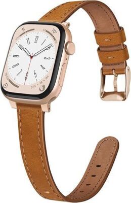 Leather Band for Apple Watch 40mm 38mm 41mm 42mm iWatch Series 1-10 Wristband