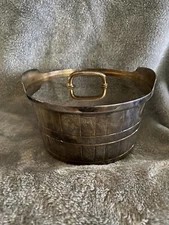 1950's Gorham Silver Plate Butter Tub Barrel Bucket With Lid