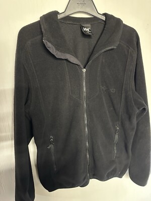 HH Helly Hansen Women's Size SMALL Jacket Fleece Full Zip Mock Neck Black VTG A5