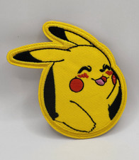 Pikachu Smile Pokemon Patch Iron On Sew On Embroidered Applique Patches Sew-On