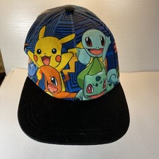 Youth OSFM Pok mon Adjustable Flat Bill Hat Pikachu Charzard