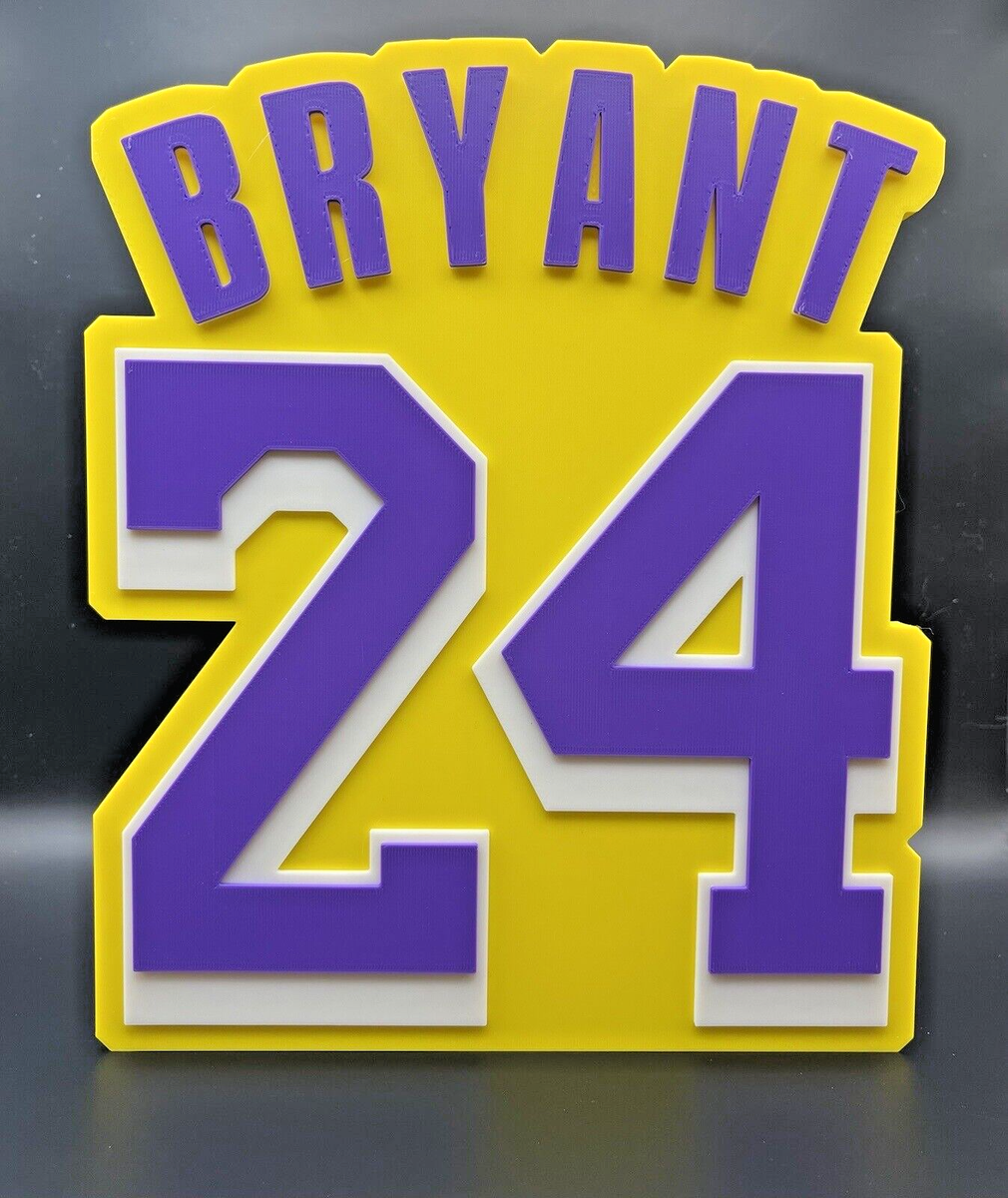 Kobe Bryant 24 Logo Sign Display 3D Wall Desk Shelf Art