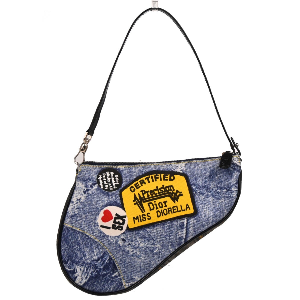 Christian Dior Blue Denim Print Saddle Handbag BOD0071