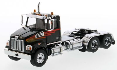 Diecast Masters 71036 Western Star 4700 SF Tandem Tractor Black 1/50 Scale Model