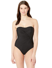 Jets Swimwear Australia Jetset Bandeau One Piece Swimsuit Black Size 6 0059