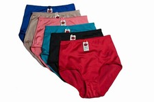 Lot 6 Panties Briefs Girdles Full Cover Solid Colors S M L XL 2X 3X 4X 5X 99348
