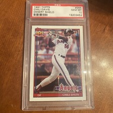 1991 Topps Desert Shield #355 CHILI DAVIS PSA 10 ANGELS