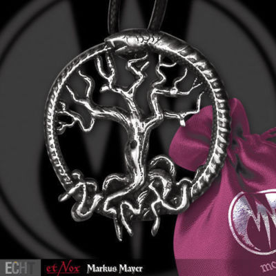 Echt etNox Snake Tree Anhänger Silber Gothic Schmuck - NEU
