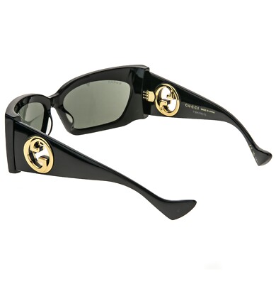 GUCCI 1412 Black Gold Logo Gg1412S Geometric Mask Wrap Unisex