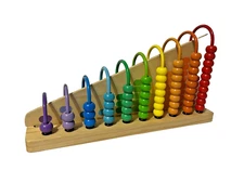 Melissa and Doug Wooden Abacus with 55 Colorful Beads for Kids Learning Fun