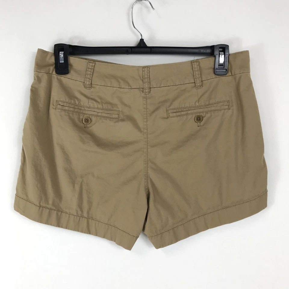 J. Pantalón Corto Chino Crew 4" Elástico Para Mujer Talla 12 Bolsillos Tostados Informal Verano Foto 2 de 4