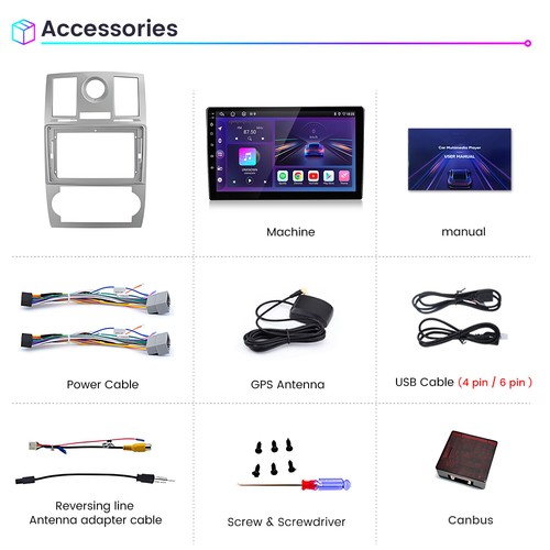 Android 13 Carplay For Chrysler 300C 2004-2011 Car Stereo Radio GPS Navi WIFI BT - Picture 13 of 15