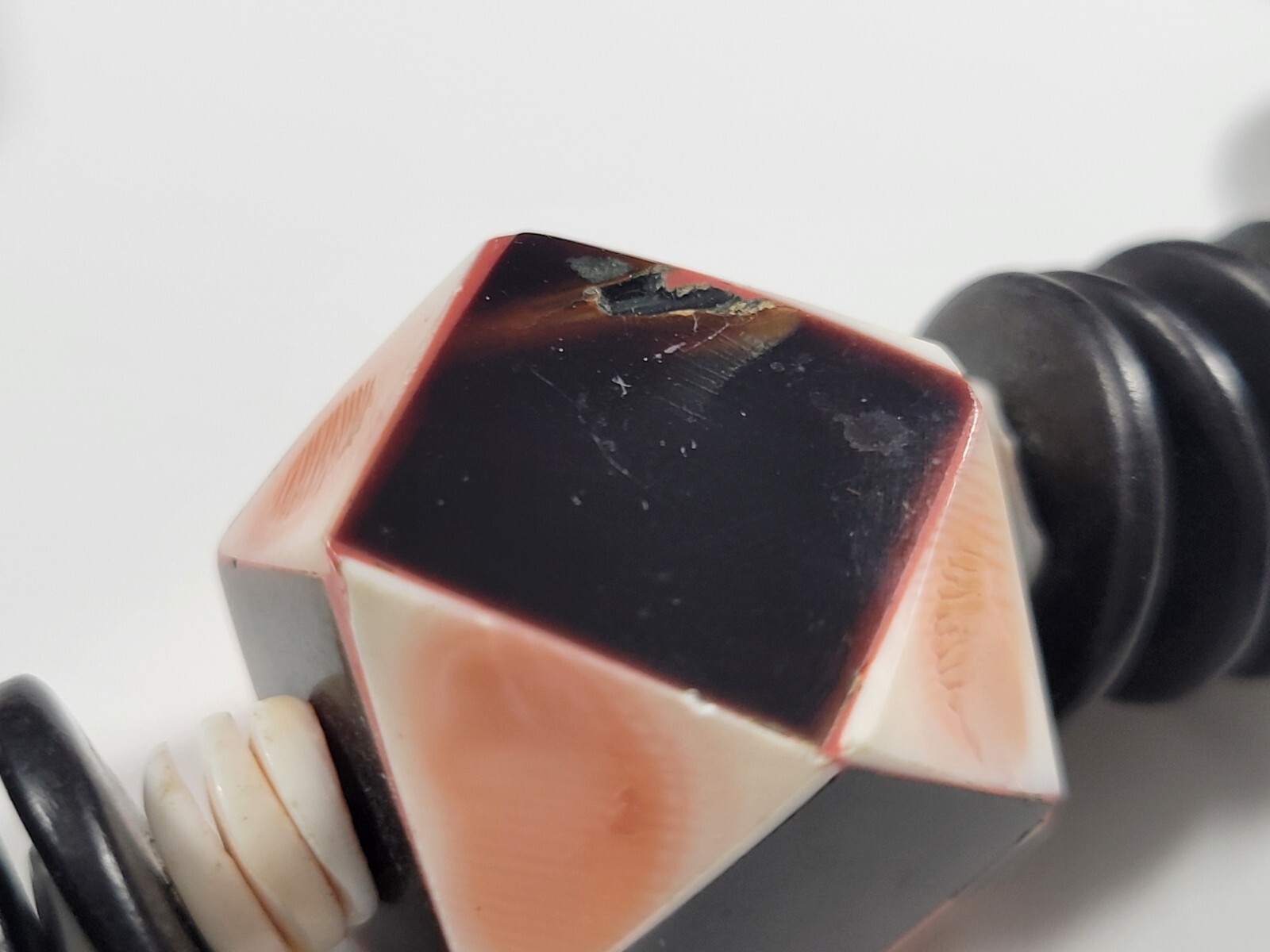 Long CHUNKY BOLD Shell Wood STATEMENT Graduating … - image 3