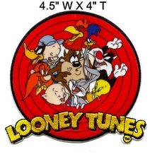 LOONEY TUNES 4.5 INCH IRON-ON EMBROIDERED PATCHES CARTOON DECORATIVE APPLIQUE 