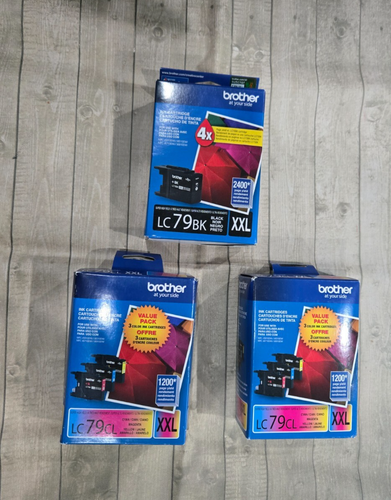 Lot Brother LC79BK XXL (1) Black Ink & Brother LC79CL XXL Color Ink (2) Exp 2018