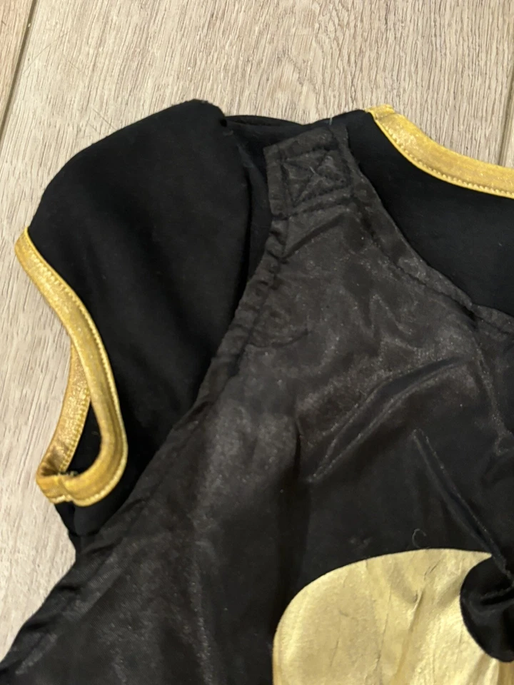 Girls BATMAN BATGIRL DC COMICS GOLD GLITTER BATS BLACK TULLE DRESS Medium 7/8 - Image 4 of 4