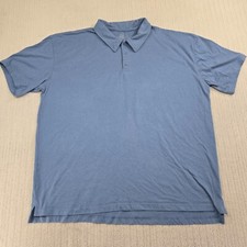 True Classic Polo Shirt Mens 2XL XXL Blue Stretch Short Sleeve