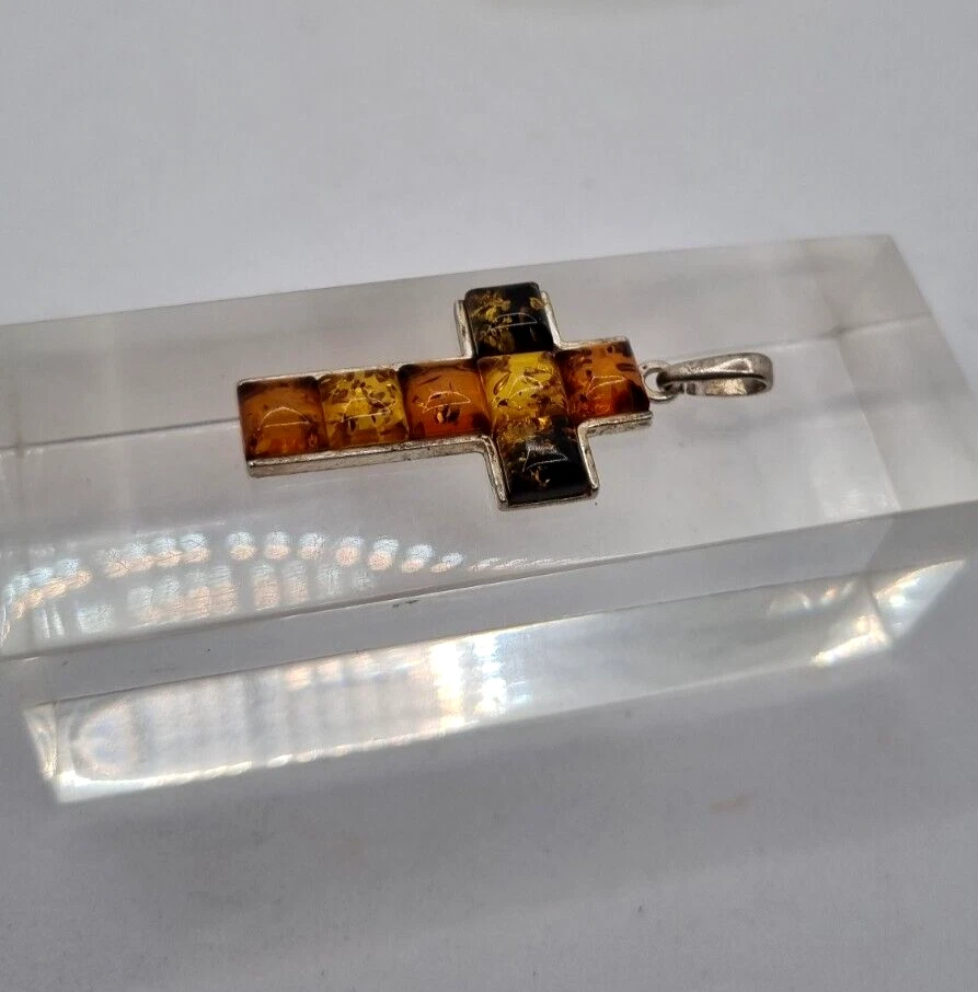 AMBRA CROCE PENDENTE ARGENTO - Immagine 4 di 4