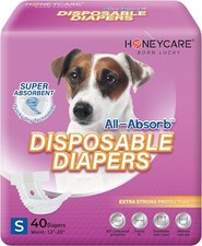 All-Absorb Disposable Female Dog Diapers Small, Improved, 40 Count, Breathable