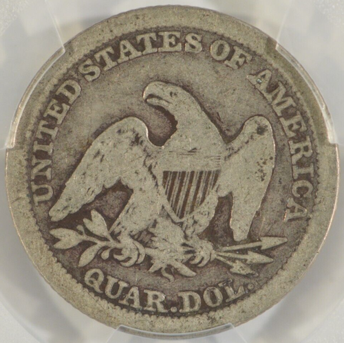 1857-S Seated Liberty Silver Quarter 25c PCGS G4 45868438 - Picture 4 of 4