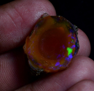 Multi Fire Egg Opal Rough, 100% Natural Big Ethiopian Opal Raw 23.00 Cts OOP-414