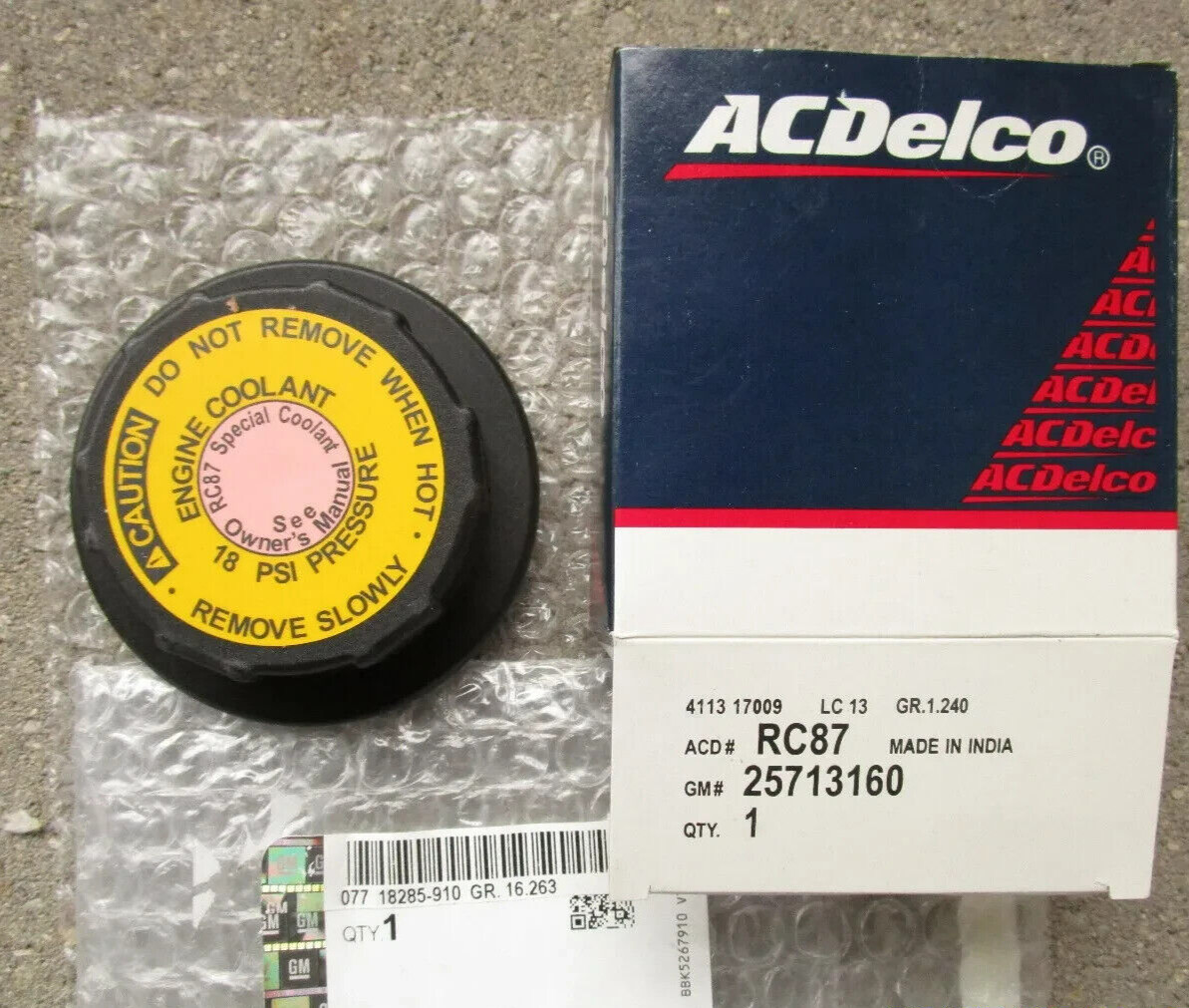 NEW GENUINE GM ACDelco Radiator Coolant Overflow Surge Tank Cap 25713160