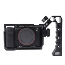 Aluminum Alloy Camera Cage Side/Top Handle Grip Cold Shoe for Sony Alpha 7C A7C