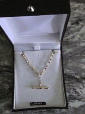 9ct Gold Tbar Belcher Chain 20 Inches Long Hallmarked 375