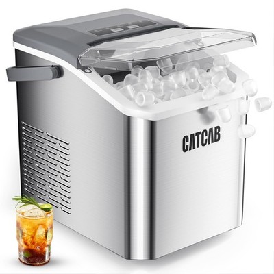 Ice Makers Countertop with Handle, 9 Ice Cubes in 6 Mins, 26.5Lbs/24H, 2 Size...