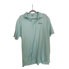 Peter Millar Light Blue/Green Sea Island Logo Polo Size L  