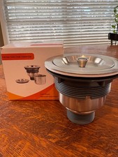 Kitchen Sink Drain Assembly, 4.5 Kitchen Sink Strainer Brushed Nickel NIB