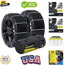Tire Chain Cables For Snow Ice Fits Passenger Cars Some Suvs Constructe... Tire Chain Cables For Snow Ice Fits Passenger Cars Some Suvs Constructe...