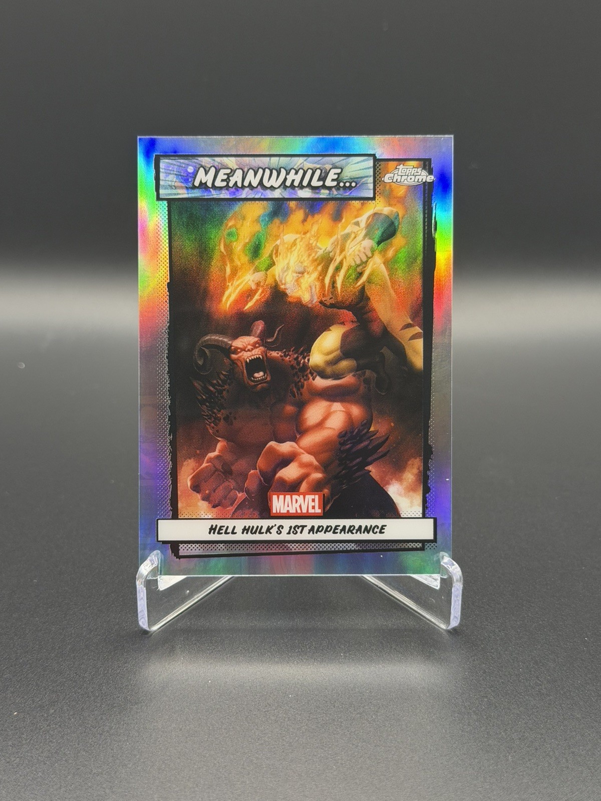 2026 Topps Chrome Marvel #MW-17 Hell Hulk's 1st Appearance Meanwhile Refractor