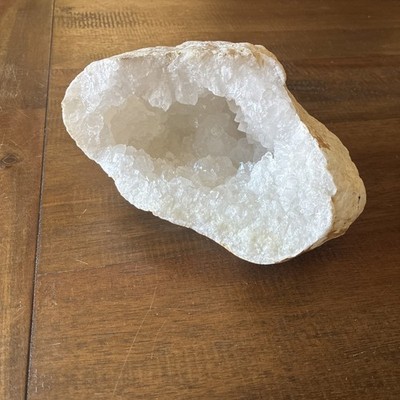  Quartz Crystal Geode 120oz 3400g white bookend table piece rocks and minerals 