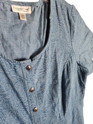 coldwater creek denim dress New Roads Shirtdress - Medium Wash - XL