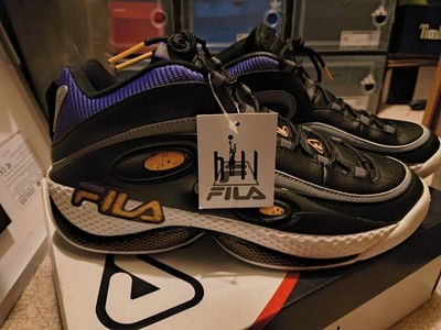 FILA Grant Hill 3 Men s Low Top Laced Basketball Sneakers Black/Purple/White NWT