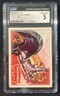 BATMAN TOPPS 1966 #5A - PENDULUM PERIL - RED BAT LOGO - CGC
