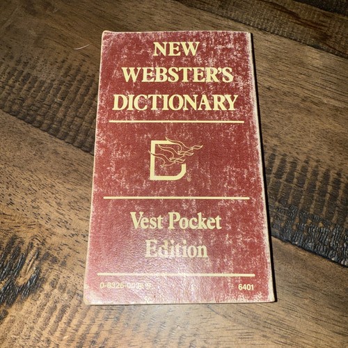 Vintage 1980 NEW WEBSTER'S DICTIONARY Vest Pocket Edition Delair Publishing Book - Picture 2 of 4