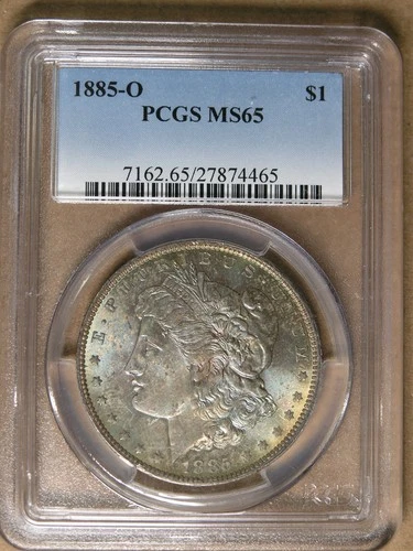 $1 1885-O Morgan Silver Dollar PCGS MS65 Toned GEM BU New Orleans *  AvenueCoin