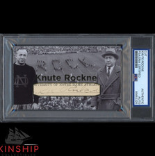 Knute Rockne signed Cut 3x5 Custom Card PSA DNA Slab Notre Dame Auto C5674
