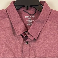 Swiss Tech 2XL Nylon Blend Button Down Shirt Outdoor Hiking Performance