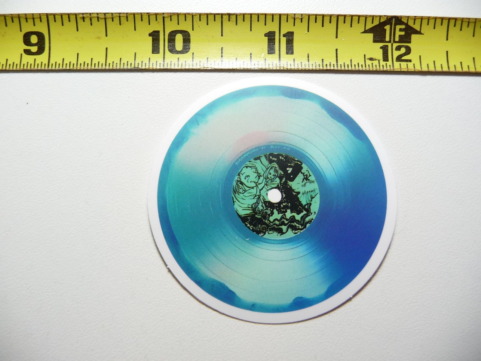 VINYL RECORD STYLE STICKER DECAL LP DJ COUPLE DRAWING MUSIC CONCERT