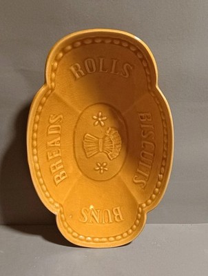 Los Angeles Pottery BREAD, ROLLS, BISCUITS , & BUNS! Yellow Bowl Wheat Design