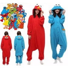 Adult Sesame Street Cookie Monster Elmo Costume Pajamas Onesie10 Outfit 2026 UK