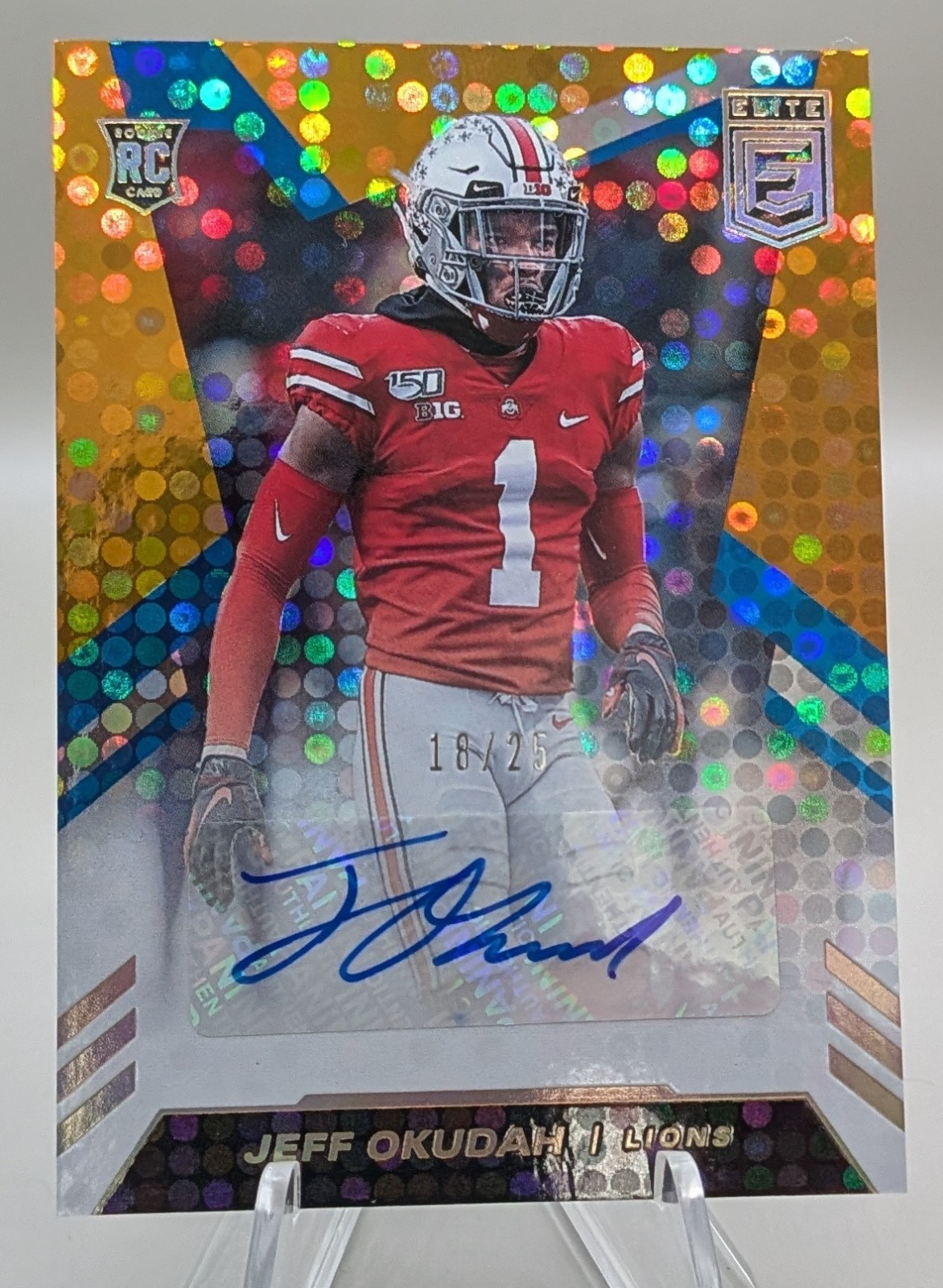 Jeff Okudah Panini Donruss Elite Rookie Autographs #RAJO Orange