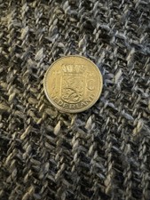 NETHERLANDS  1 GULDEN  1970 UNC  SILVER COIN 