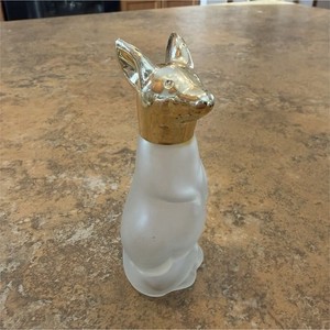 Avon Sweet Honesty Cologne Decorative Frosted Glass Bottle Gold Animal Head Cap