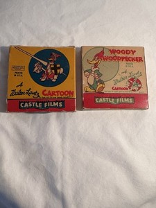 Two Castle Films 8mm Vintage Walter Lantz Woody Woodpecker #464 & #433