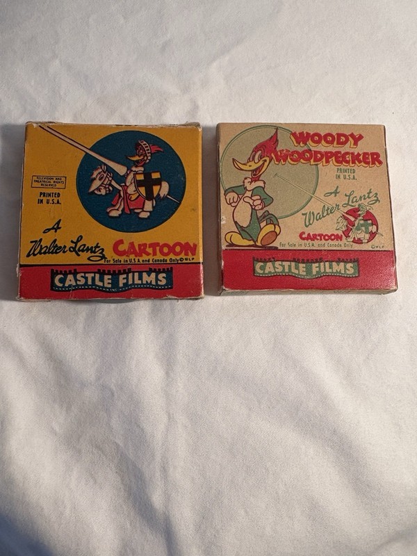 Two Castle Films 8mm Vintage Walter Lantz Woody Woodpecker #464 & #433